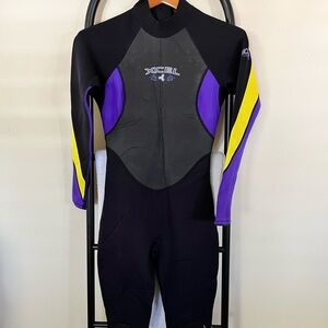 XCEL Women's Black Purple Yellow One-Piece Wetsuit. 3.2 Superlite